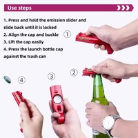 Ouvre-bouteille de bière en forme de pistolet, lanceur de capsules portable pour boissons, accessoire de cuisine et de bar, idéal pour les fêtes