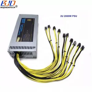 厂家批发2000W 180-240Vac 2U电脑电源PSU 90金Plus带10 PCIe 6Pin公连接器