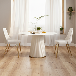 Silla y Mesa de Comedor de Diseño Moderno y Contemporáneo de Lujo Ligero, con Borde Dorado y Superficie de Roca, <span class=keywords><strong>para</strong></span> Hotel, Restaurante, Cafetería - Product Image 2