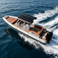 Bateau semi-rigide RHIB Orca Hypalon 866 à coque en V profond en aluminium de 9,9 m (33 pieds) avec deux moteurs hors-bord pour excursions en haute mer et loisirs en famille