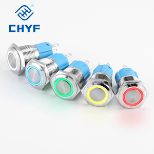 12/16/19/22 Mét Kim Loại Push <span class=keywords><strong>Button</strong></span> Chuyển Waterproof Power <span class=keywords><strong>Button</strong></span> Flat Thông Tư LED Light Tự Khóa Nút Chuyển 5V 12V 24V 220V - Product Image 2