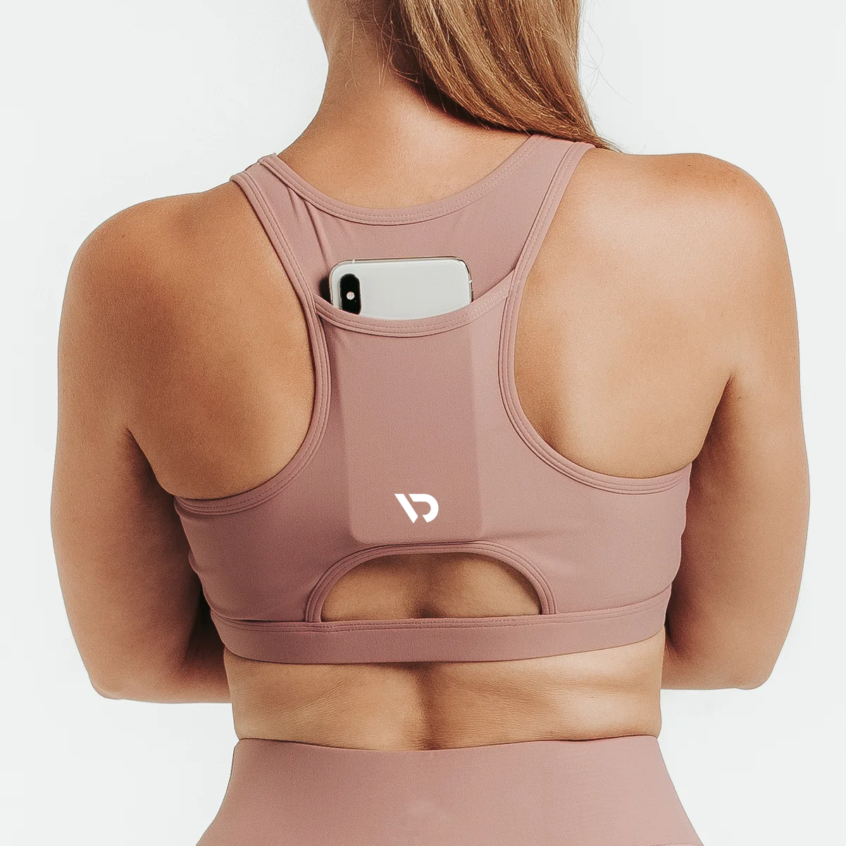High Support Racerback Sports Bra Front Phone Pocket Eco-Friendly Spandex/Polyester Ultra-comfort for Intense Workouts Plus Size