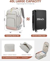 Sac de voyage LOVEVOOK 2025 de qualité supérieure 40L 50L, sac à dos étanche pour ordinateur portable 17-18 pouces avec cube de compression pour femmes et hommes, idéal pour les voyages en avion et les escapades de une semaine