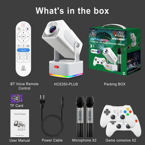 New Zoku HCS350PLUS Android Gaming <strong>Projector</strong> Microphone 16w <strong>Speaker</strong> 30000 Retro Games Allwinner H713 WiFi6 4K 450 ANSI Lumens - Product Image 5