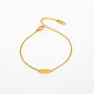 Nouveau Bracelet à breloque goodlucy, bijoux en acier inoxydable plaqué or 18K pour femmes, vente en gros