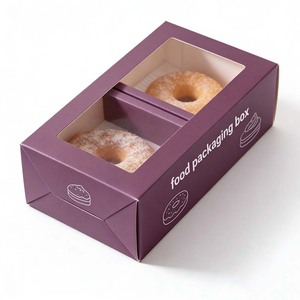 Cajas de Panadería Biodegradables al por Mayor, de Calidad Alimentaria, Elegantes, de Cartón Color Marfil, con Ventana - Product Image 1