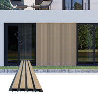 Panneau mural rainuré en WPC pour extérieur commercial, ignifuge B1, bardage extérieur pour façade de centre commercial