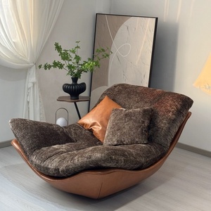 Fauteuil inclinable moderne et confortable en velours, design nordique, pour salon, chambre à coucher, ou salle de séjour. - Product Image 2