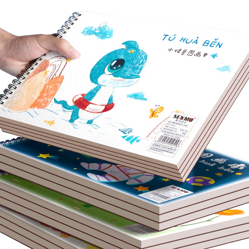 Спиральная переплетная бумага для рисования на заказ, книга для рисования маслом, книжки для рисования карандашей для детей