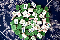 Tuiles de Mahjong en Acrylique Massif Timeless Garden, Motif Classique Chinois Vase Floral Papillon Joker pour la Maison, les Loisirs et les Réunions