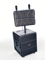 Kolom Suara 15 Inch Speaker Portabel Outdoor Karaoke Plastik Aktif Pemutar Musik Sistem Audio