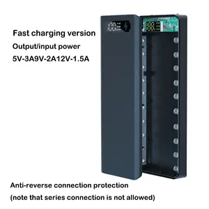 10 Packs 18650 Power Bank Case PD18W Without Battery With LCD Display Easily Transportation