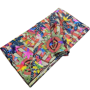 Véritable Super Tissu Doré Impressions de Cire Super Holland Tissu de Cire 6yards Pagne <span class=keywords><strong>Hollandais</strong></span> Super Golden Glitter <span class=keywords><strong>Wax</strong></span> pour Vêtements - Product Image 2