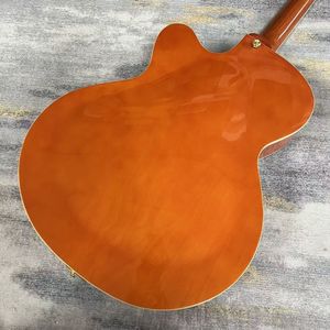 Guitarra Eléctrica Naranja de Cuerpo Hueco Lista para Enviar, Guitarra Profesional de Rock y Jazz ES335 con Sistema de Trémolo <span class=keywords><strong>BIGSBY</strong></span> y Herrajes Dorados - Product Image 6