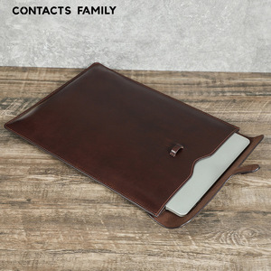 Housse pour ordinateur portable en cuir véritable faite à la main pour MacBook <span class=keywords><strong>Air</strong></span> Pro 13" 14" 15" Housse de protection pour ordinateur portable en cuir ciré rétro - Product Image 2