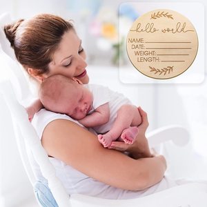 Cartello in <span class=keywords><strong>legno</strong></span> Hello World neonato segno <span class=keywords><strong>di</strong></span> annuncio del bambino-segno <span class=keywords><strong>di</strong></span> annuncio <span class=keywords><strong>di</strong></span> nascita del bambino - Product Image 3