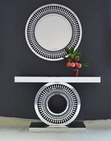Console de table en aluminium, style Antique, avec miroir