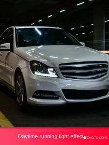 ชุดไฟหน้า LED สำหรับรถยนต์ C-Class W204 ปี 11-14 แบบ Low-Profile  ดัดแปลงเป็นแบบ High-Profile พร้อมไฟ Daytime Running Lights 12V ของใหม่ - Product Image 3