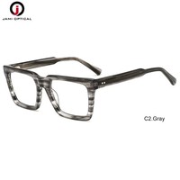 Montures optiques en acétate avec logo personnalisé, vente en gros, montures carrées flexibles pour hommes, fabricant de lunettes optiques de haute qualité