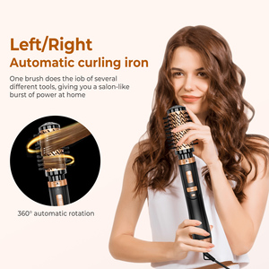 Spazzola rotante aria calda Set 4 in 1 Auto girevole spazzola 3-in-1 aria calda Styler 360 rotante asciugacapelli per capelli a secco - Product Image 6