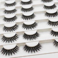 Vente en gros de faux cils en soie de vison 3D Sulv Faux cils faits à la main pleine bande de cils d'oeil de chat Commande minimum 10 paires