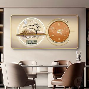 2025 nuevo reloj de pared de Arte de restaurante moderno <span class=keywords><strong>Deco</strong></span> con arte de pared de porcelana de cristal enmarcado con reloj - Product Image 2