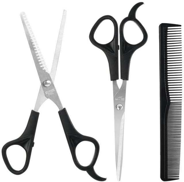 3PCS 6 Polegadas Tesoura de Cabeleireiro Tesoura de Desbaste Corte De Cabelo Pente Acessórios de Barbeiro Salão de Cabeleireiro Tesoura