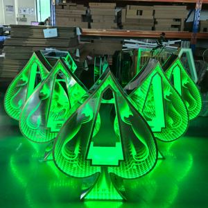 Présentoir à <span class=keywords><strong>champagne</strong></span> en forme de bouteille d'As de Pique dorée effet miroir, valise VIP, glorificateur pour discothèque, bar, salon, événements festifs - Product Image 5