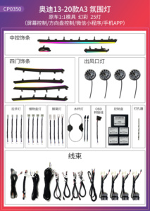 ICarsin Kit di aggiornamento dell'illuminazione ambientale a 64 colori per <span class=keywords><strong>Audi</strong></span> <span class=keywords><strong>A3</strong></span> <span class=keywords><strong>2013</strong></span> - 2020 luci di rivestimento della porta del cruscotto a LED - Product Image 2