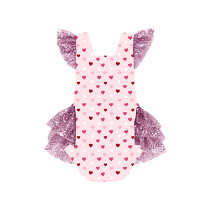 <strong>Baby</strong> Valentine Clothing 1st Valentine Romper Newborn Girl Flutter Sleeve Romper Tutu Skirt Princess Dress <strong>Clothes</strong> Sets - Product Image 2