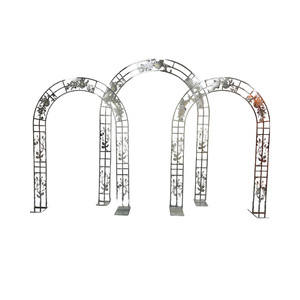 Nouveaux accessoires de mariage de haute qualité décoration de fond de scène arc <span class=keywords><strong>en</strong></span> <span class=keywords><strong>fer</strong></span> <span class=keywords><strong>forgé</strong></span> trois barres étagère <span class=keywords><strong>en</strong></span> arc de Rose creux - Product Image 4