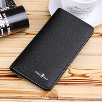 WILLIAMPOLO Dompet Pria Dompet Kulit Lipat Dua Dompet Kulit Tipis Tempat Kartu Panjang Dompet Uang Bisnis Merek Mewah
