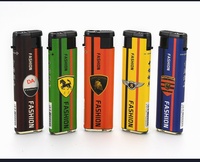 Briquet à cigare en plastique coupe-vent en gros, créatif et personnalisé, pour cigarettes, à flamme directe au butane, rechargeable et portable