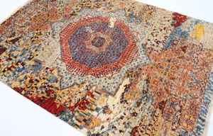 Alfombra de lana mameluca abstracta de lujo personalizable, afgana anudada a mano para dormitorio, sala de estar, puerta, cocina al aire libre, lavable - Product Image 2