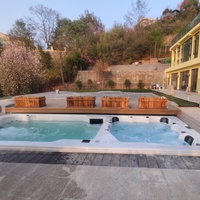 Jardin Backyard Endless Long Piscine Creusée Acrylique Balboa Intex Swim Spa Avec Couvercle et Chauffage