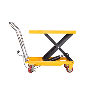 Truk <span class=keywords><strong>Platform</strong></span> Angkat Gunting Hidrolik Listrik Portabel 500kg, Jarak Bebas Tanah 0.3m, Penggunaan Pertanian, Penanganan Dorong Sederhana - Product Image 2