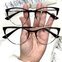 Déstockage de montures de lunettes hybrides légères, durables, de qualité supérieure, d'inspiration vintage, métalliques, élégantes et intemporelles pour unisexe