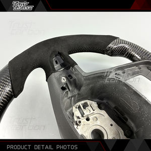 Volante de Fibra de Carbono Personalizado de Alto Rendimiento y Estilo Mejorado para Seat <span class=keywords><strong>Leon</strong></span> Cupra Ibiza Ateca <span class=keywords><strong>ST</strong></span> SC FR 2013-2018 con LED - Product Image 4