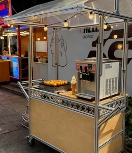 Carrito de Comida Pequeño, Quiosco Móvil con Cocina Básica para Hot Dogs, Café y Aperitivos - Product Image 4