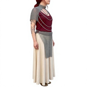 Armure en maille de chaîne en acier inoxydable, bijoux de mode, forme irrégulière, artisanat métallique soudé, accessoire vestimentaire - Product Image 1
