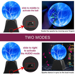 Lámpara de bola de plasma mágica de 6 pulgadas, globo de esfera de nebulosa alimentado por USB interactivo sensible al tacto y sonido, regalo educativo de Ciencia - Product Image 6