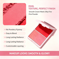 Fard à joues crème multi-usage avec miroir intégré, logo personnalisé, contour des joues, teinte pour les lèvres, maquillage 3 en 1