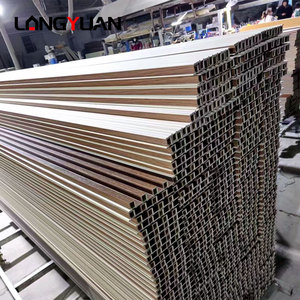 Lưới tản nhiệt rãnh <span class=keywords><strong>WPC</strong></span> Panel tường trong nhà ngoài trời clading PVC tấm đá đen với Gỗ nhựa composite TV nền trang trí ngoại thất - Product Image 4