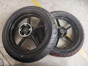 ล้ออะไหล่หน้า/หลังสำหรับรถซูเปอร์โมโต New Kabin ขนาด 14 นิ้ว พร้อมเฟืองและสเตอร์ ขนาดยาง 90/90-14 120/70-14 ยาง 2.5x14/3.0x14 ทำจากอลูมิเนียม - Product Image 6
