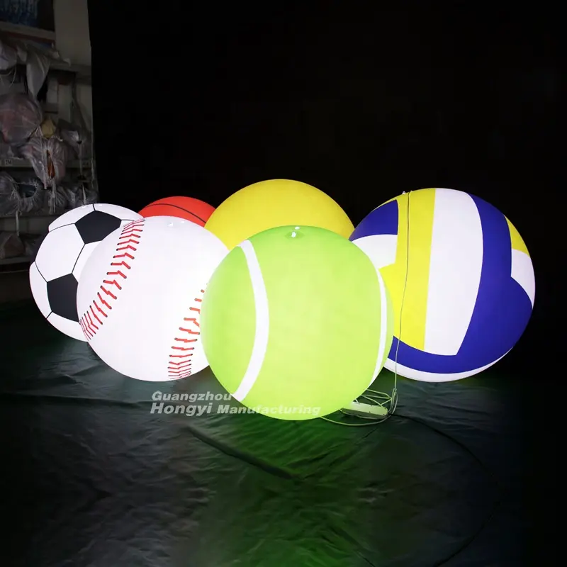 LED ışık şişme top/beyzbol/basketbol/futbol/şişme tenis/şişme voleybol