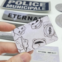 Patchs en TPU réfléchissants 3D avec logo personnalisé, transferts thermiques, étiquettes à coudre avec fermeture auto-agrippante, accessoires vestimentaires