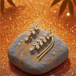 UGood Rye De Zicron Forged Eardrops Love-Designed <b>Crystal</b> <b>Earrings</b> with Statement Aesthetics for Casual Outings - Product Image 3