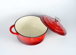 Cuisine classique personnalisée casserole <span class=keywords><strong>ronde</strong></span> <span class=keywords><strong>en</strong></span> <span class=keywords><strong>fonte</strong></span> émaillée ensemble d'ustensiles de cuisine pour four hollandais - Product Image 2