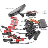 Sensores de Aparcamiento GreenYi con Monitor de Atenuación Automática de Espejo con Sistema de Detección de Radar de 4/8 Sensores LED para Aparcamiento Automático