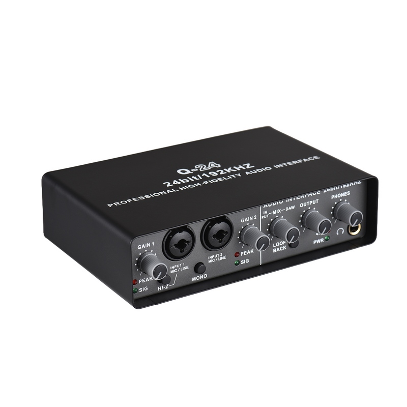 USB аудио интерфейс для записи профессиональной звуковой карты с 48 В Phantom Power LoopBack USB внешний разъем звуковой карты